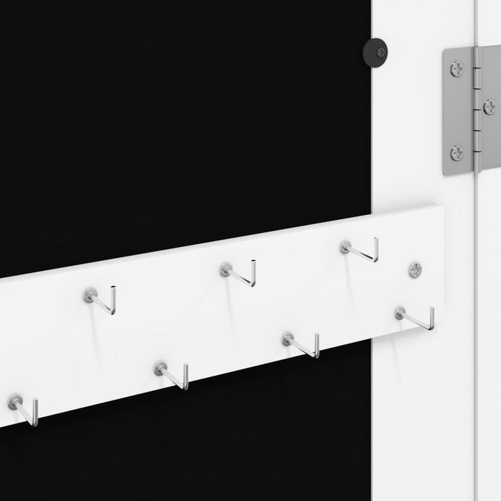 vidaXL Schmuckschrank mit Spiegel Wandmontage Weiss 30x8,5x90 cm, Weiss