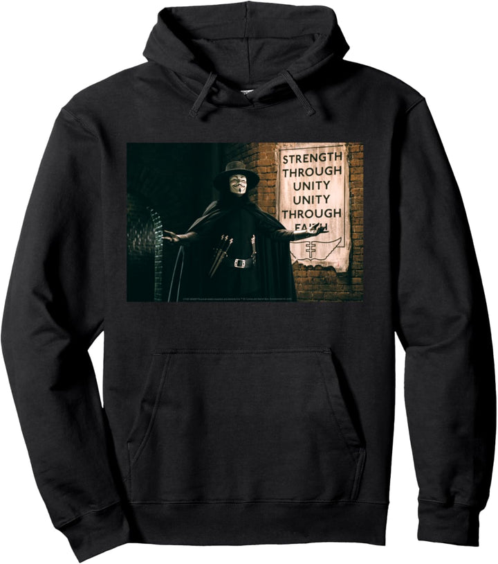 V For Vendetta Strength Through Unity Pullover Hoodie
