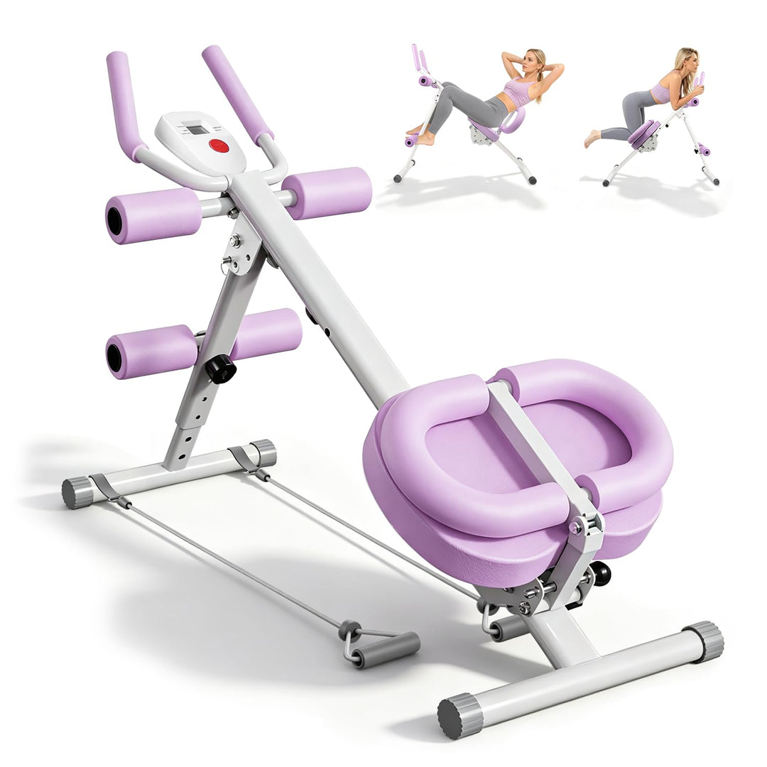 Bauchtrainer für Zuhause, Verstellbares&amp;Klappbar Bauchmuskeltrainer Basis Rückenlehne-Lila, Basis Rü