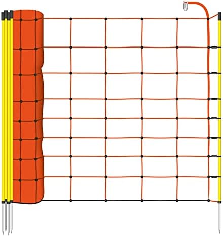 VOSS.farming Schafzaun 50 m 90 cm 14 Pfähle wahlweise 1 oder 2 Spitzen Elektrozaunnetz Schafnetz Wei