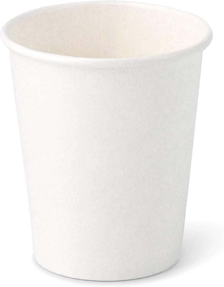 BIOZOYG 50 Stück Kaffeebecher Pappbecher 200ml / 8 oz Ø 80 mm weiss - Einwegbecher plastikfrei - Bec