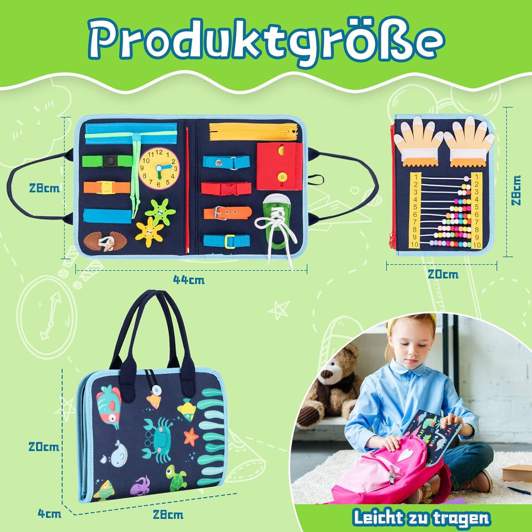 ACDAY Busy Board, Montessori Spielzeug für ab 1 2 3 4 Jahre Kleinkinder Baby Activity Board Quiet Bo