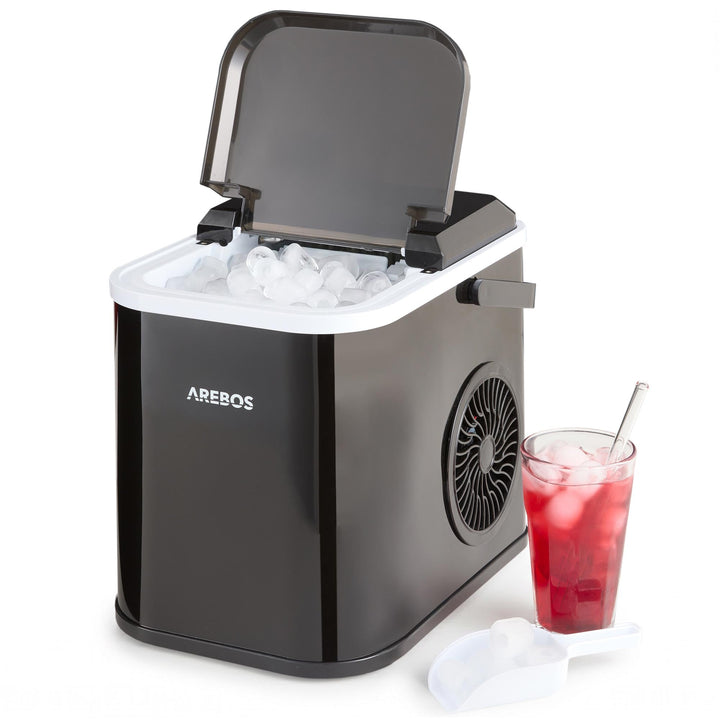 Arebos Eiswürfelmaschine | Ice Cube Maker | 12 kg / 24 h | 10-15 Minuten Produktionszeit | 1,1 Liter