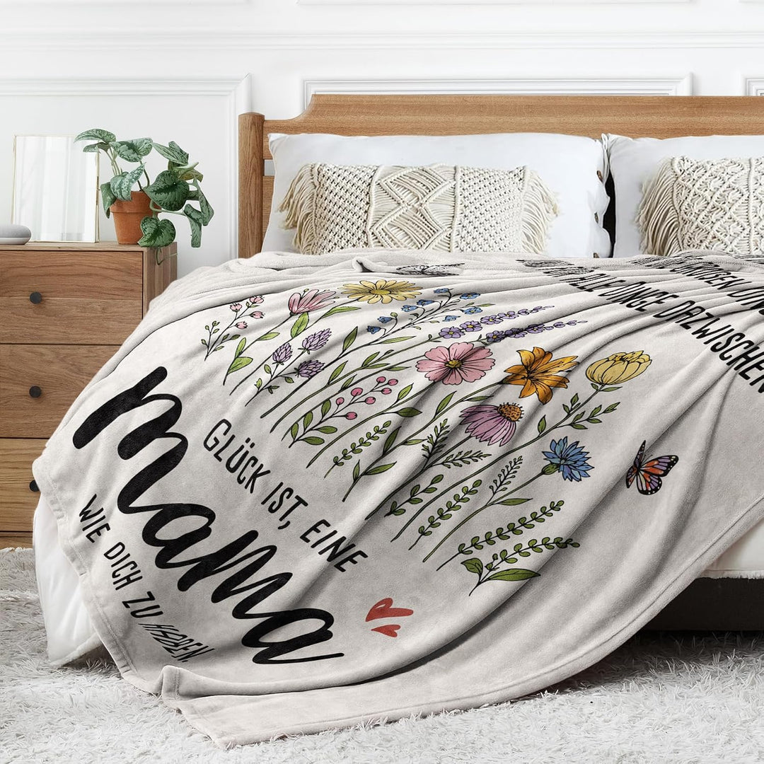 Mama Geburtstagsgeschenk, Dankeschön Geschenk für Mama Kuscheldecke
