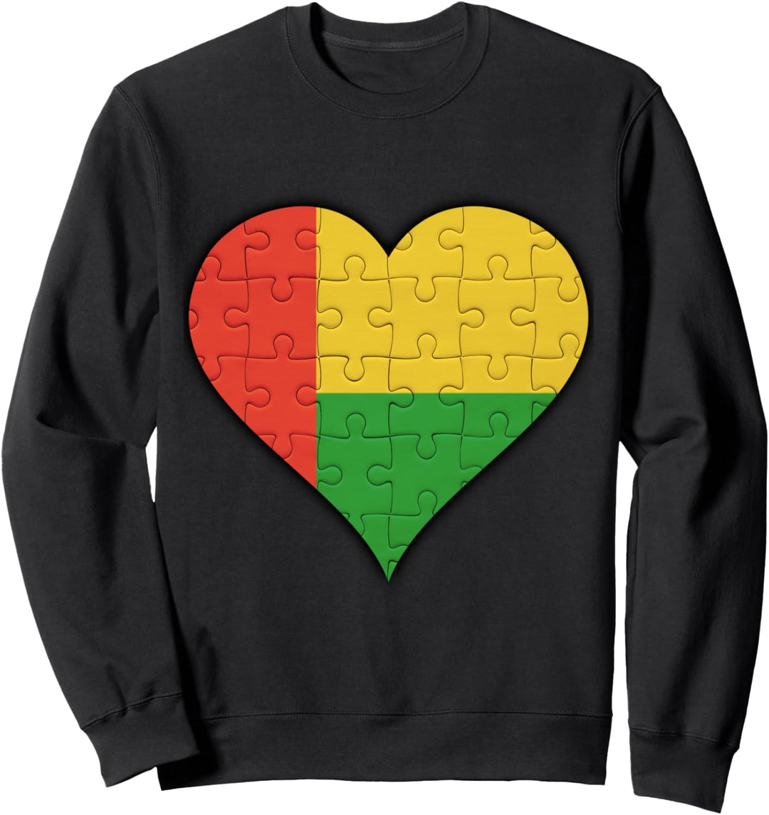 Guinea Bissau Bissau Guineische Flagge Herz Sweatshirt