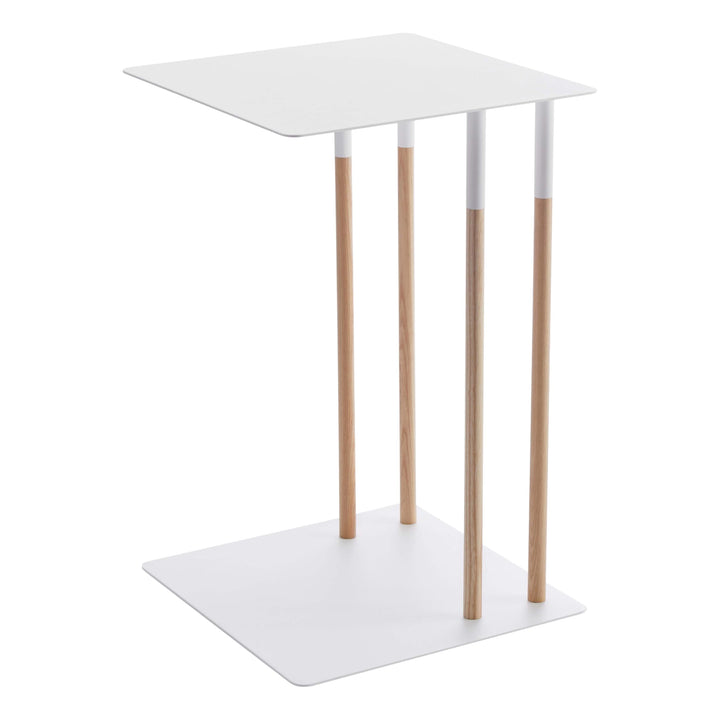 Yamazaki Sliding Sofa c end Table/Coffee Tray/Laptop Desk Beistelltisch, Stahl, Weiss, One Size, Wei