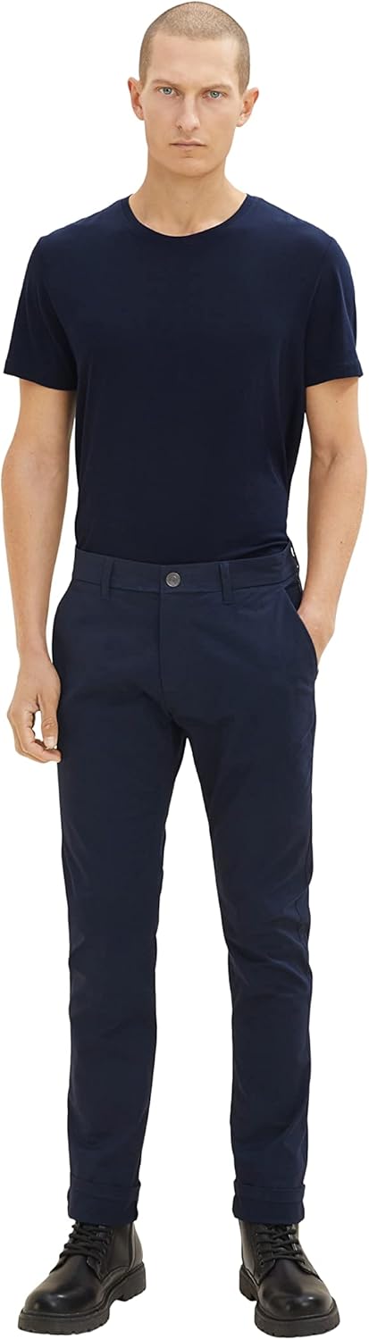 TOM TAILOR Herren Chino Hose mit Stretch 28W / 30L 10668 - Sky Captain Blue, 28W / 30L 10668 - Sky C