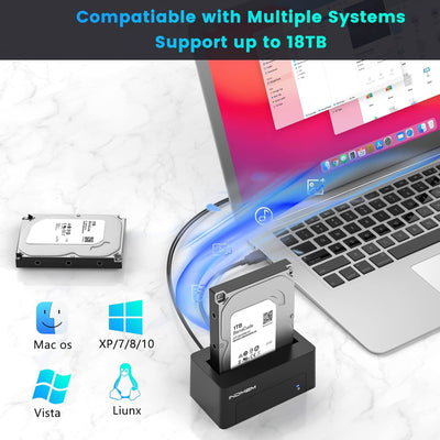 INDMEM SAS to USB 3.0 Adapter, SAS Hard Drive Reader Enclosure Docking Station for 2.5/3.5 inch HDD