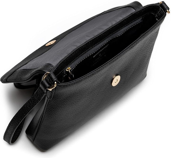 Lazarotti Bologna Leder Umhängetasche Damen | verstellbarer Schulterriemen | mittelgrosse Crossbody