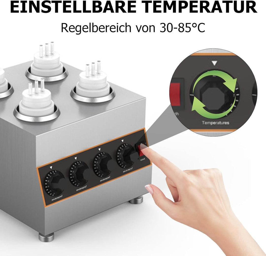 Kommerzieller Elektrischer Sossenwärmer mit 4 Quetschflaschen, kommerzieller elektrischer Käsesossen
