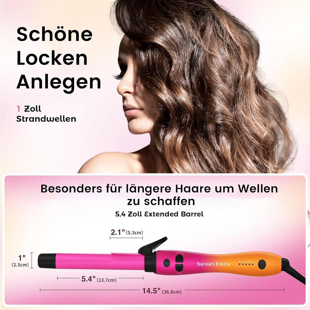 Lockenstab Automatisch Hair Curler with Klemme, Rotierend Curling Iron 1 Inch mit Tourmalin Keramik,