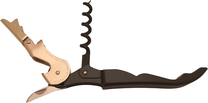 Korkenzieher/Kellnermesser für linkshändige. Pulltap's Classic 500 (Schwarz), Schwarz