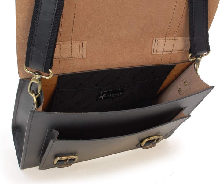 Catwalk Collection Handbags - Damen Leder Messenger Tasche - Arbeitstasche Mittelgross - Aktentasche