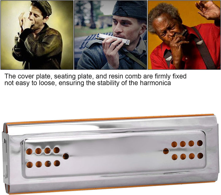 24 Löcher C & G Key Doppelseitige Mundharmonika, Tremolo Mundharmonika mit Box Musikinstrument für A