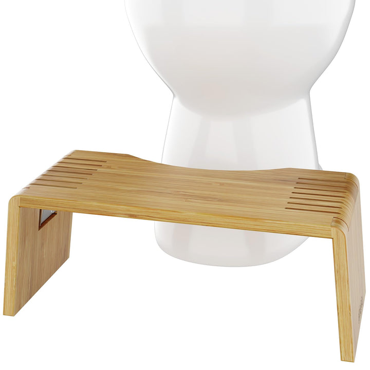 Squatty Potty Oslo Falten Bambus Toilette Hocker - 7-Zoll zusammenklappbar Badezimmer Hocker zum Erw