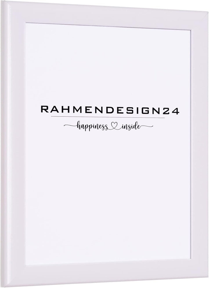 Rahmendesign24 Posterrahmen Fiona 60x90 Weiss (hochglanz) Fotorahmen, Wechselrahmen, Bilderrahmen