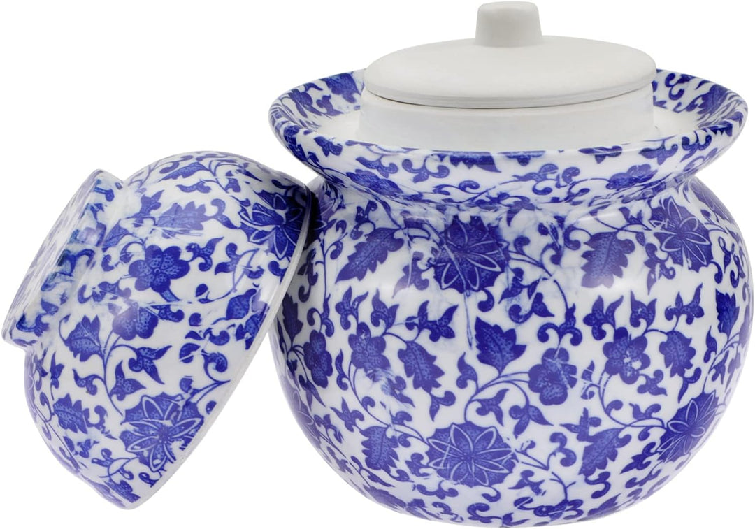 Cabilock Gärtopf Keramik Gurkentopf Sauerkrauttopf mit Deckel Rumtopf Einlegetopf Einmachtopf Tontop