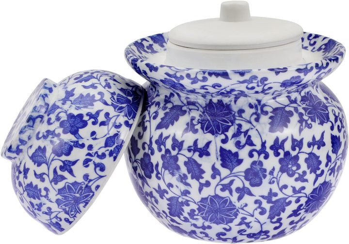 Cabilock Gärtopf Keramik Gurkentopf Sauerkrauttopf mit Deckel Rumtopf Einlegetopf Einmachtopf Tontop