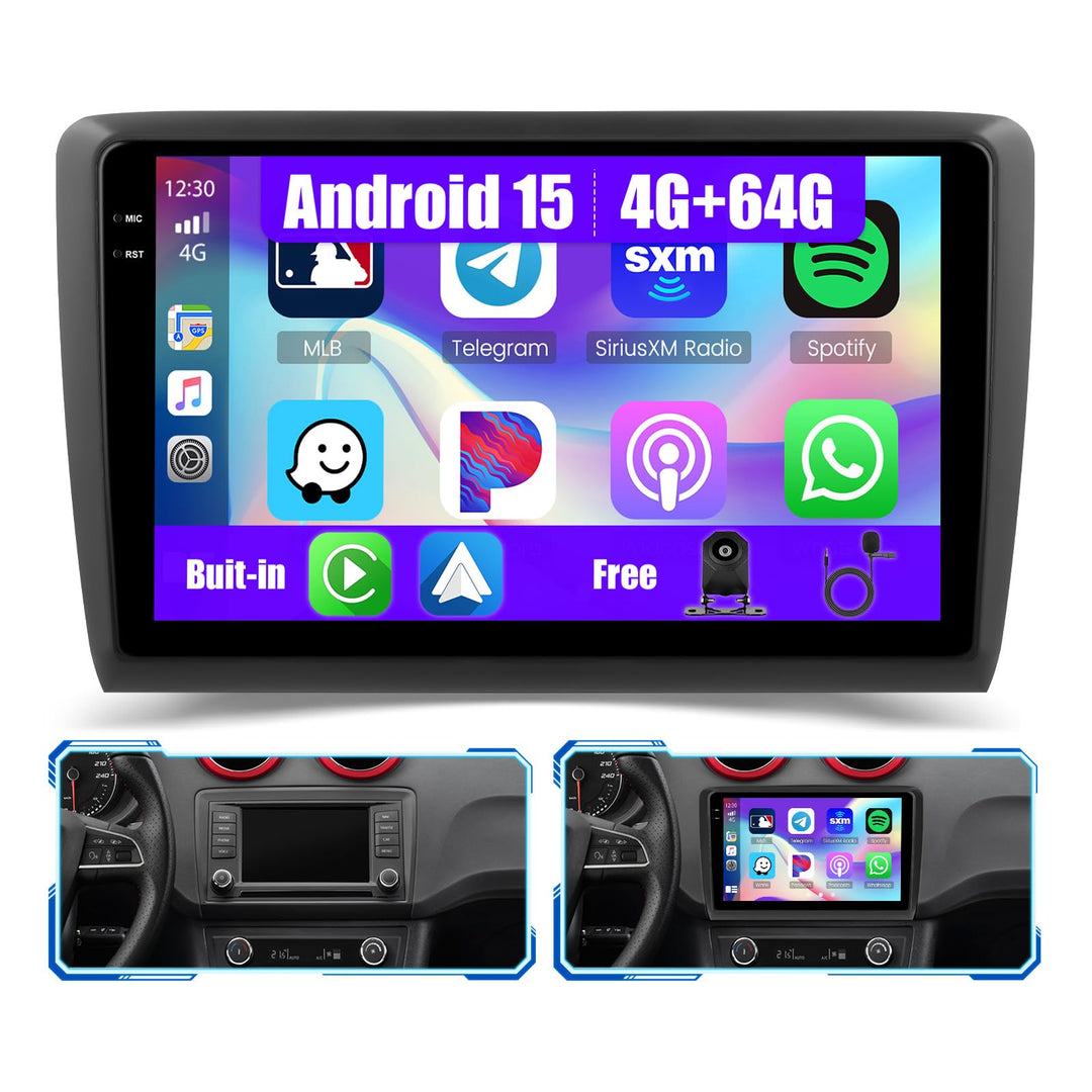 [4G+64G] Inefala Android 15 Autoradio für Seat Ibiza 2016-2017 mit Wireless Carplay Android Auto, 9