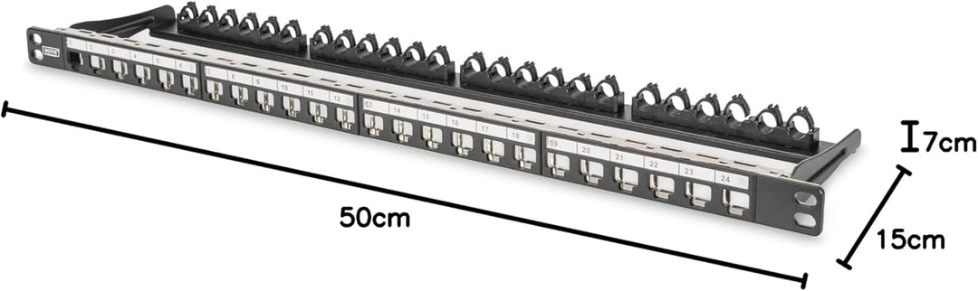DIGITUS Patchpanel - Modular - Für Keystone-Module - 19-Zoll - 24-Port - Geschirmt - Rack-Montage 0,