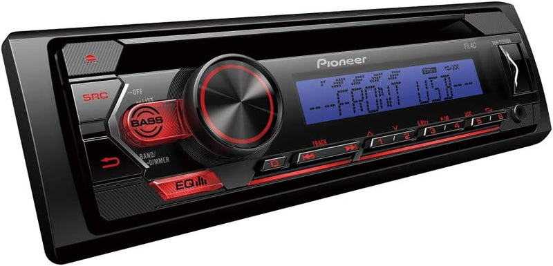 Pioneer DEH-S120UBB | 1DIN RDS-Autoradio mit roter Tastenbeleuchtung | Display blau | Android-Unters