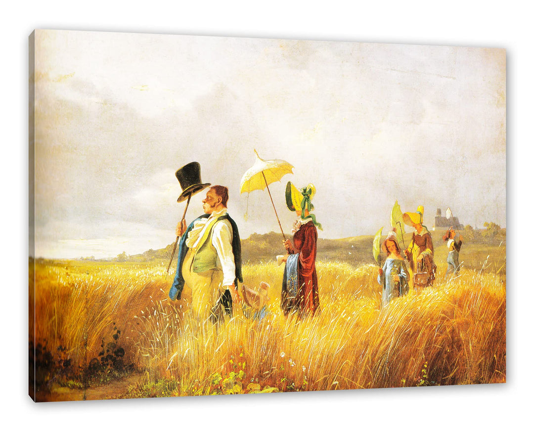 Generisch Carl Spitzweg - Sonntagsspaziergang als Leinwandbild/Grösse: 100x70 cm/Wandbild/Kunstdruck