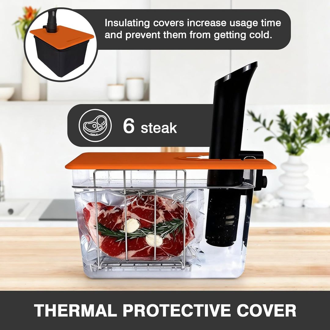 Sous Vide Behälter 12L, Sous Vide Container mit Silikonhülle & Rack für Meisten Sous Vide Garer, Mul
