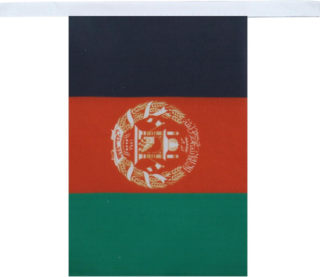 AZ FLAG FAHNENKETTE Afghanistan 12 Meter mit 20 flaggen 45x30cm- AFGHANISCHE Girlande Flaggenkette 3