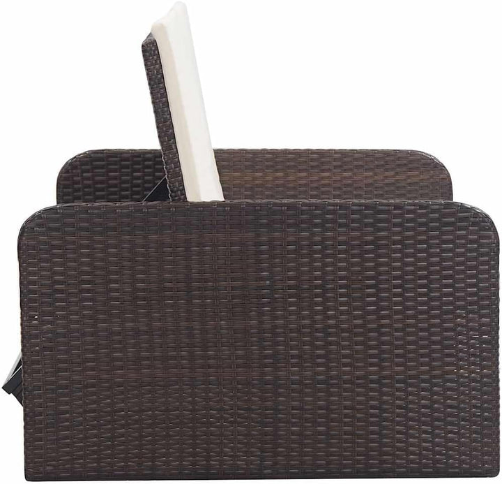 vidaXL Gartenmöbel 2-TLG. mit Auflagen Lounge Garten Sofa Fusshocker Hocker Sitzgruppe Gartenset Gar