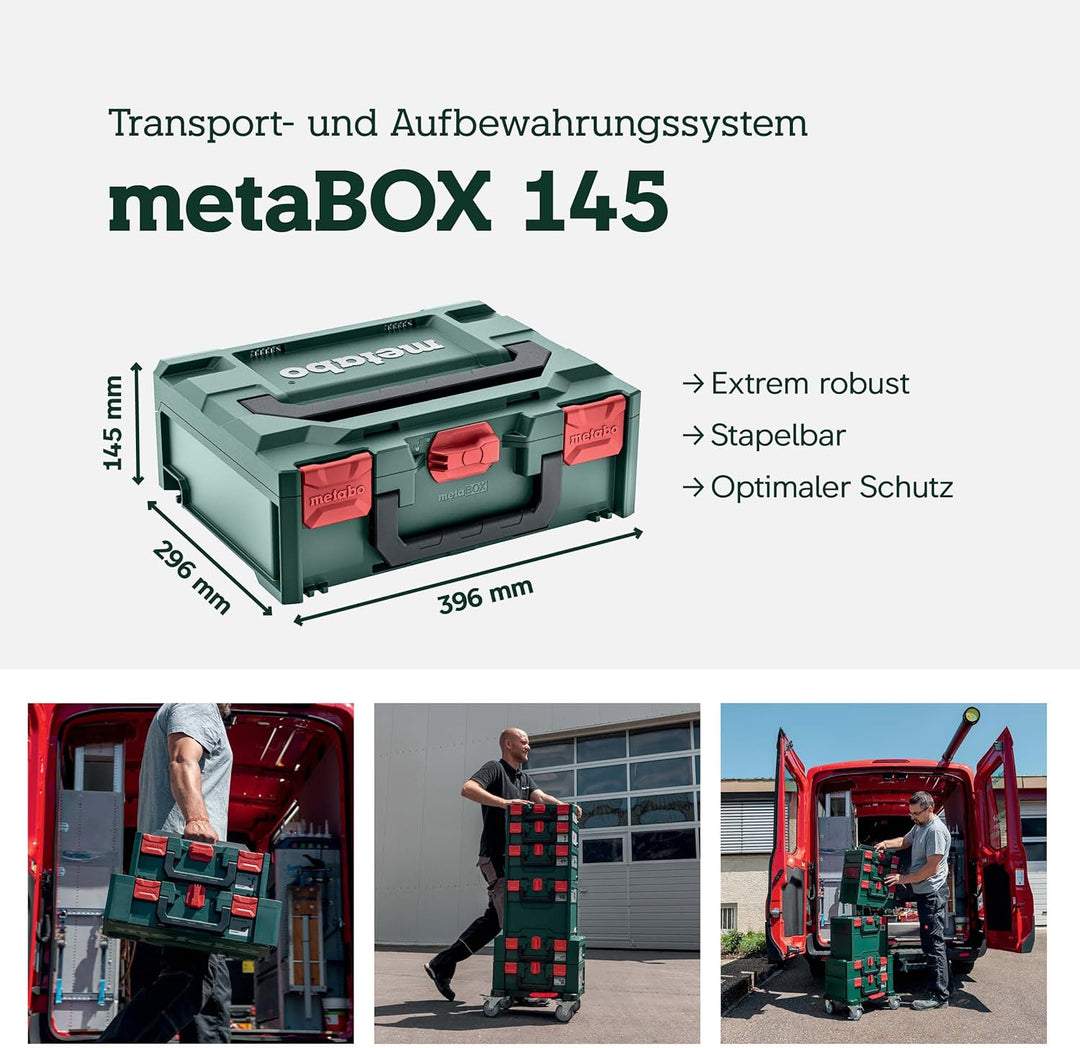 Metabo Lackfräse LF 850 S, zum Bearbeiten von unbehandeltem Holz, mit Metabox, Stufenlose Einstellun