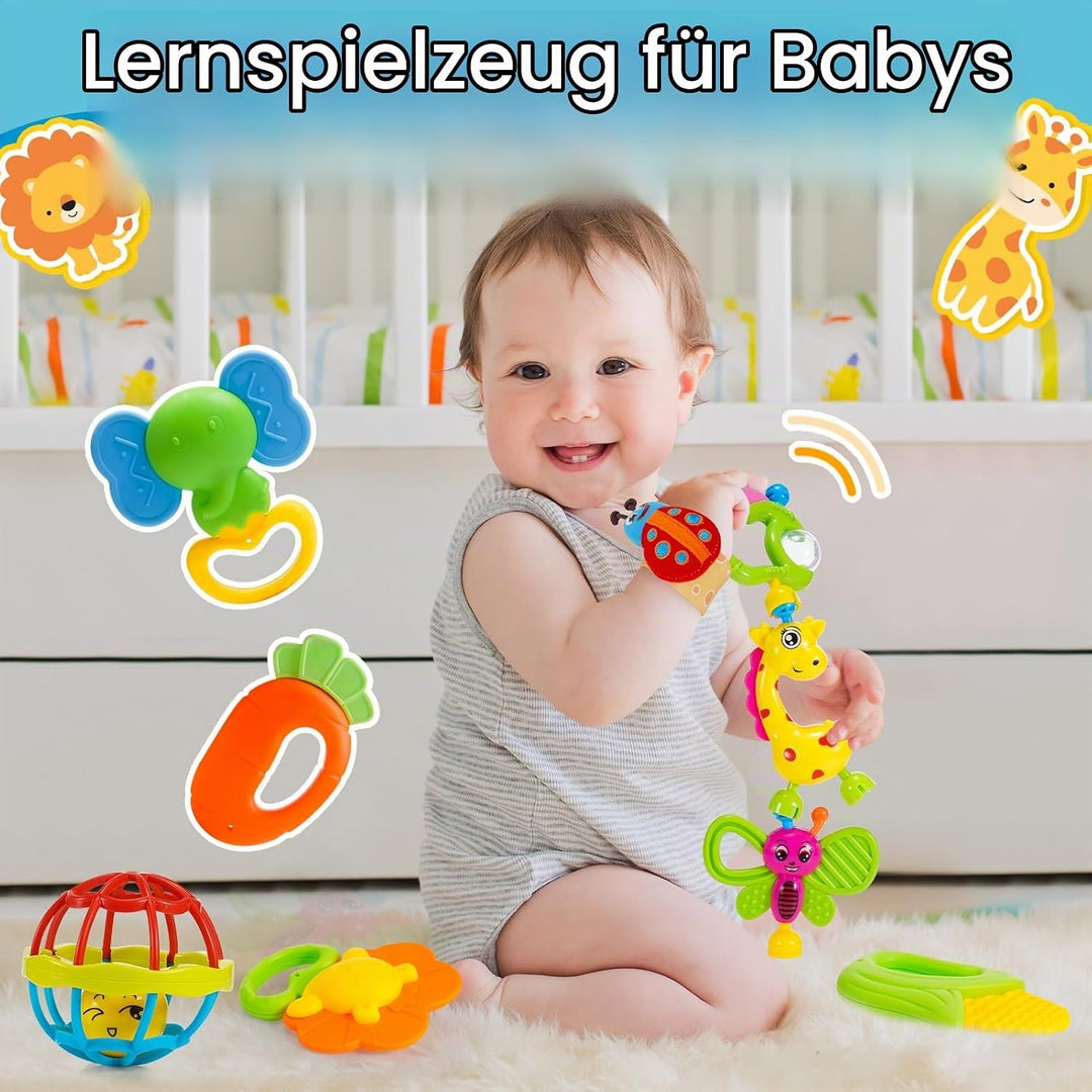 Tsokize Baby Spielzeug 0 3 6 9 Monate, 14 Pcs Rasseln Beissring Set Baby Spielzeug ab 0 3 6 9 Monate