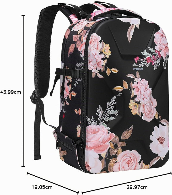MOSISO Kamera Rucksack, DSLR/SLR/Spiegellose Fotografie Kameratasche Peony wasserdichte Hartschale S