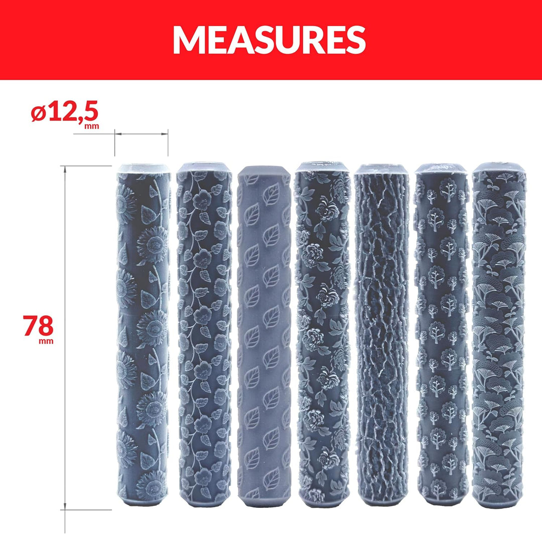 7 Rollen mit Polymer-Textur, Modellierwerkzeuge für Keramik, DIY, dekorative Muster für Kunsthandwer