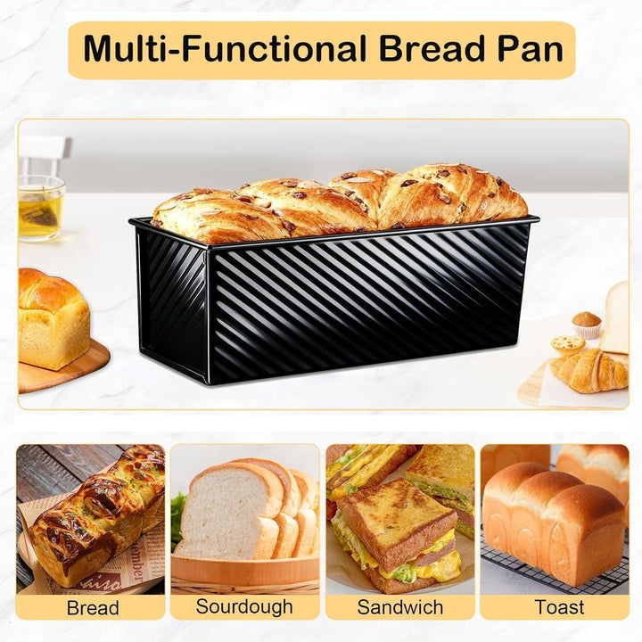 Toastbrotform Aluminium, Toastbrot Backform Mit Deckel 450g, Brot Antihaft Brotformen, Mit Teigschab