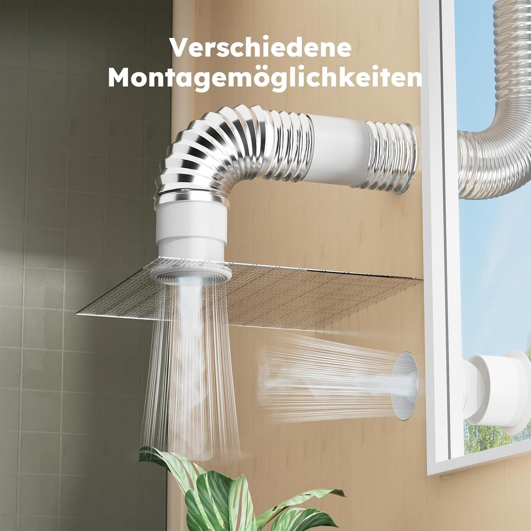 EINTTAX 150mm Rohrventilator,Inline-Abluftventilator,Leise Rohrlüfter 320m³/h,Kanalventilator Für Ba