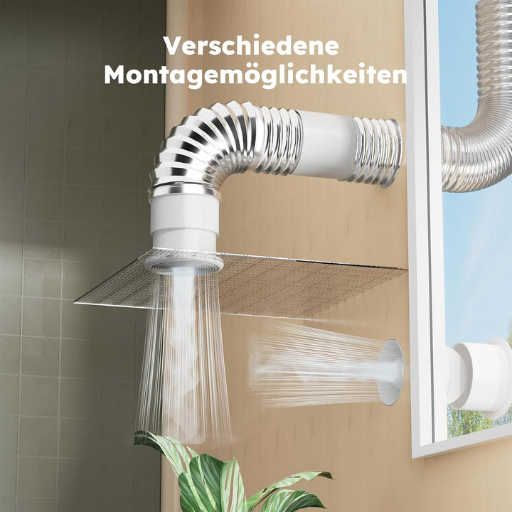 EINTTAX 150mm Rohrventilator,Inline-Abluftventilator,Leise Rohrlüfter 320m³/h,Kanalventilator Für Ba