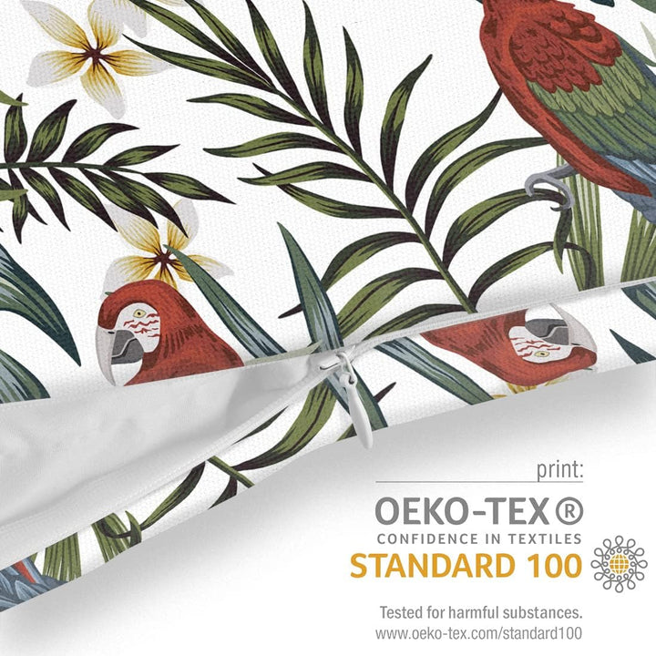 VOID Papagei Tropenwald Hibiskus Kissenbezug Kissenhülle Sofakissen Kissen Deko Outdoor-Kissen Dekok