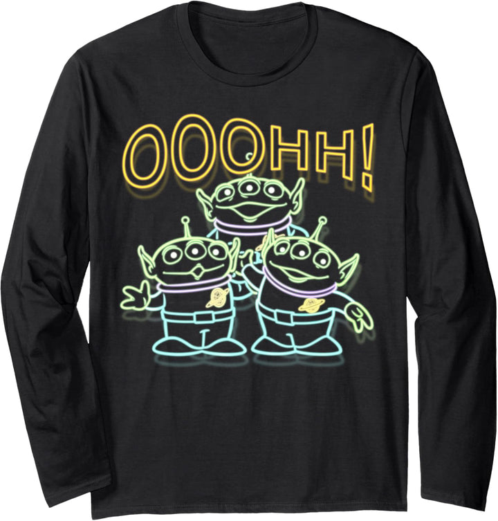 Disney Pixar Toy Story Aliens Ooohh Outline Text Langarmshirt