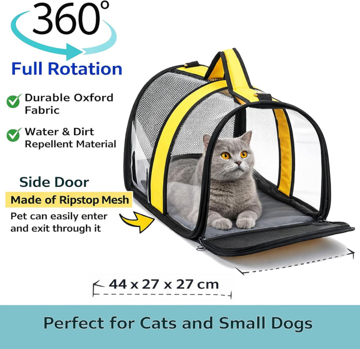 Blue Eyes Transportbox Katze Hund Faltbare Katzentransportbox Transparent Transporttasche für Hausti