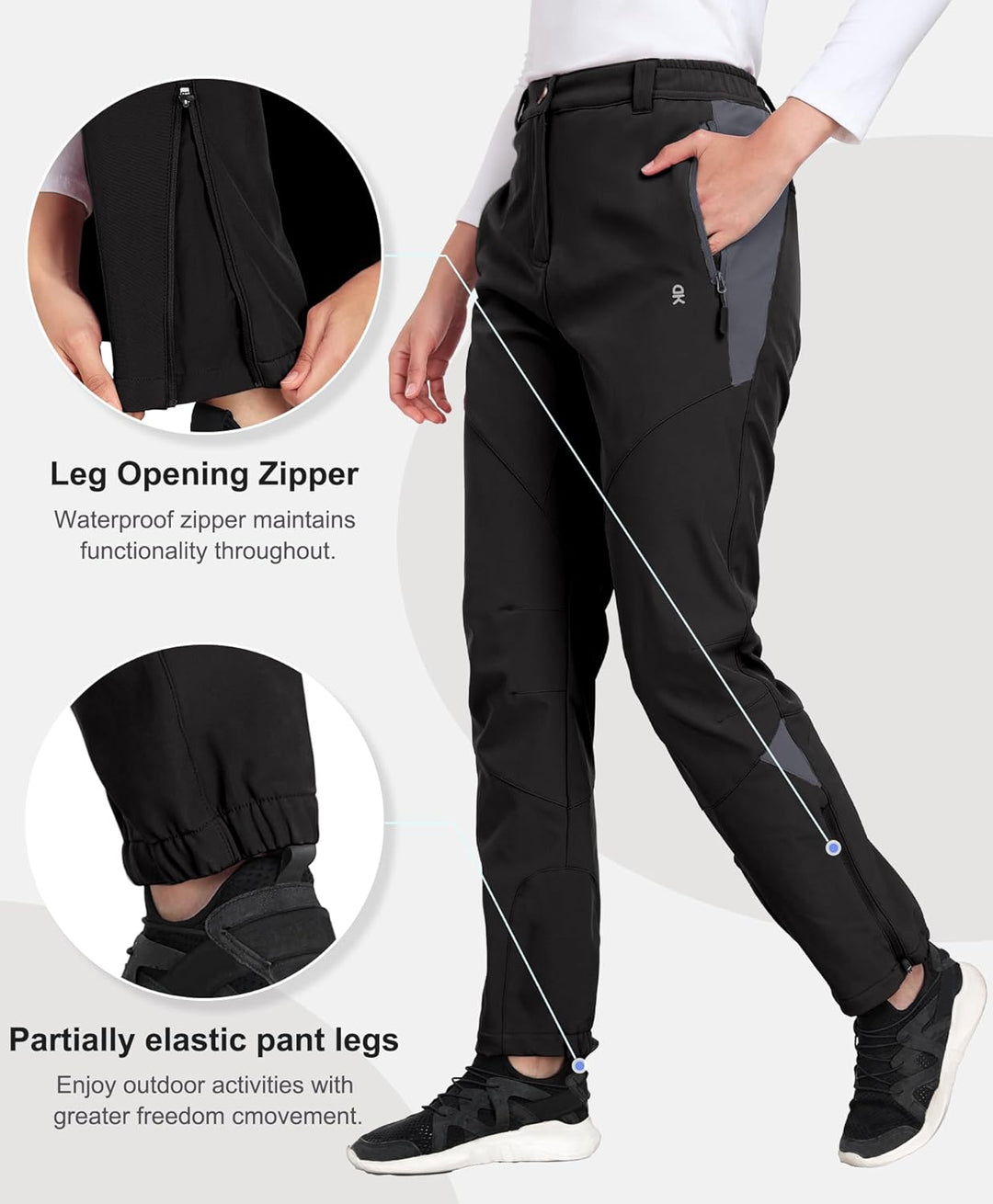 Little Donkey Andy Damen Winter Wanderhose Skihose Trekkinghose Snowboardhose, Softshell-Hose, Fleec