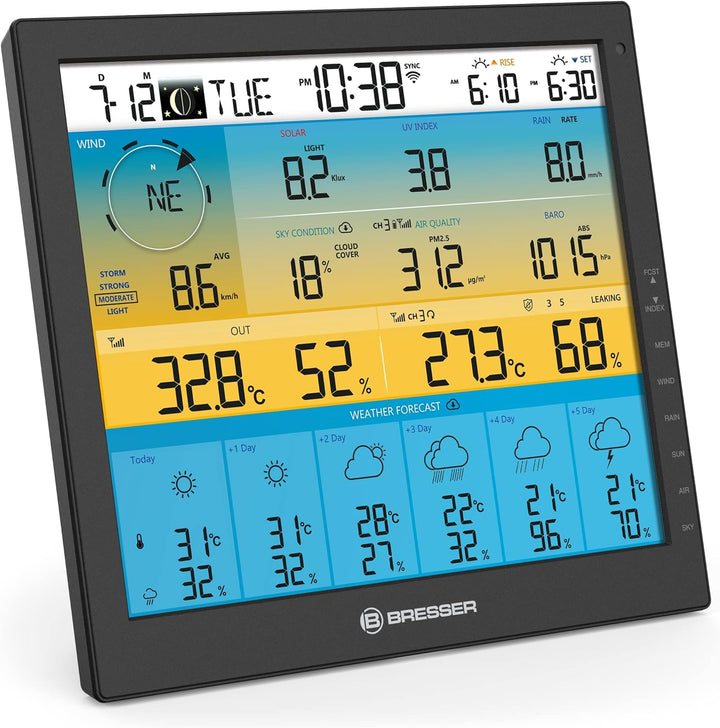 Bresser zusätzliche/Ersatz-Basisstation für 7003220 6-Tage 4CAST PRO SF WLAN-Wetter-Center mit gross