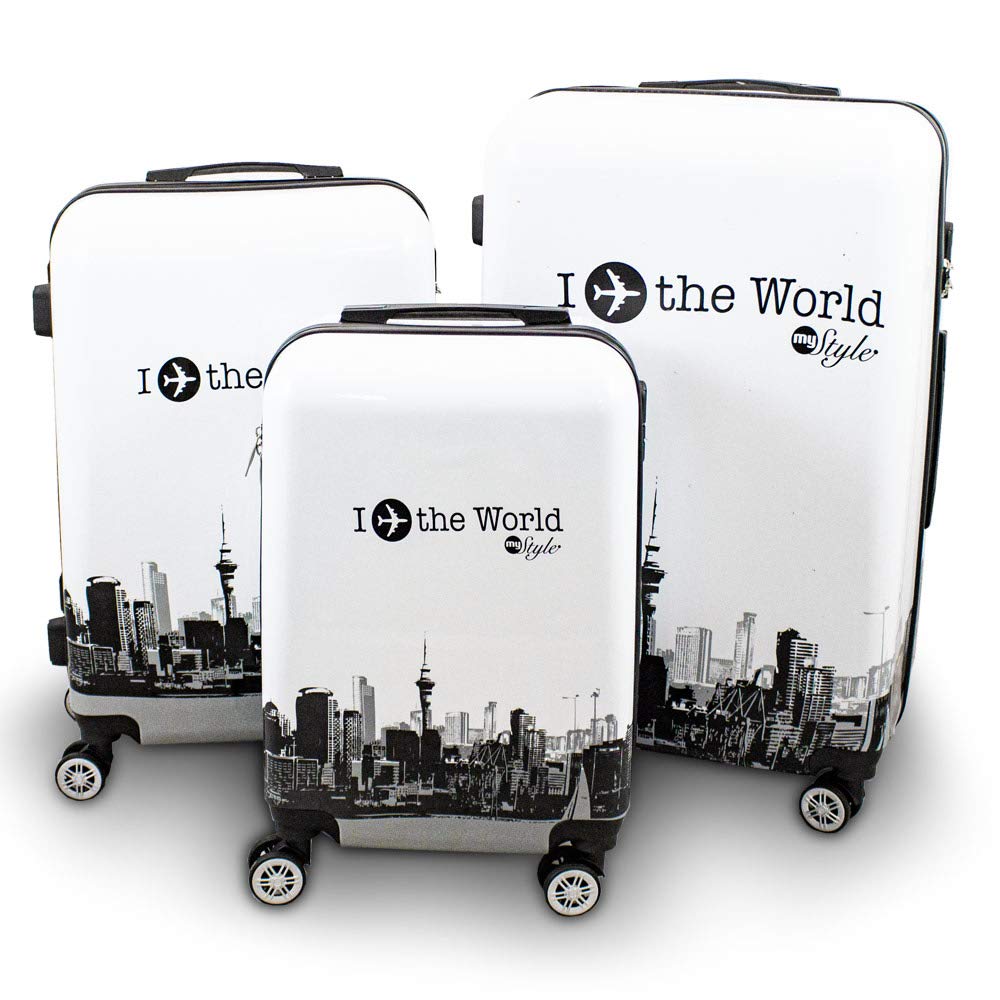 Berwin® Design Koffer Reisekoffer Trolley Hartschalenkoffer Polycarbonat mit 4 Rollen als Set (Fly T