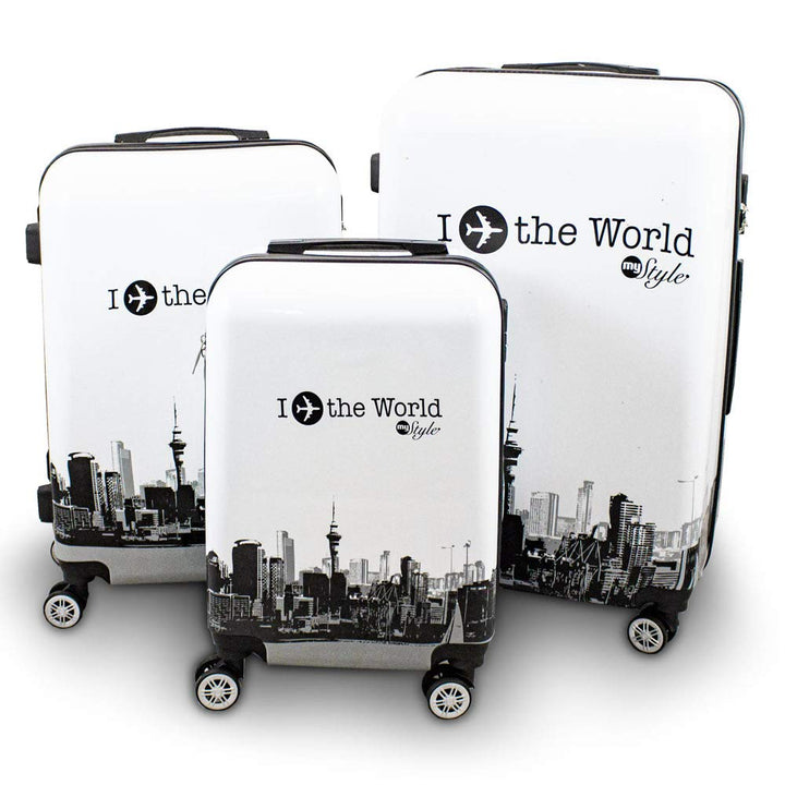 Berwin® Design Koffer Reisekoffer Trolley Hartschalenkoffer Polycarbonat mit 4 Rollen als Set (Fly T