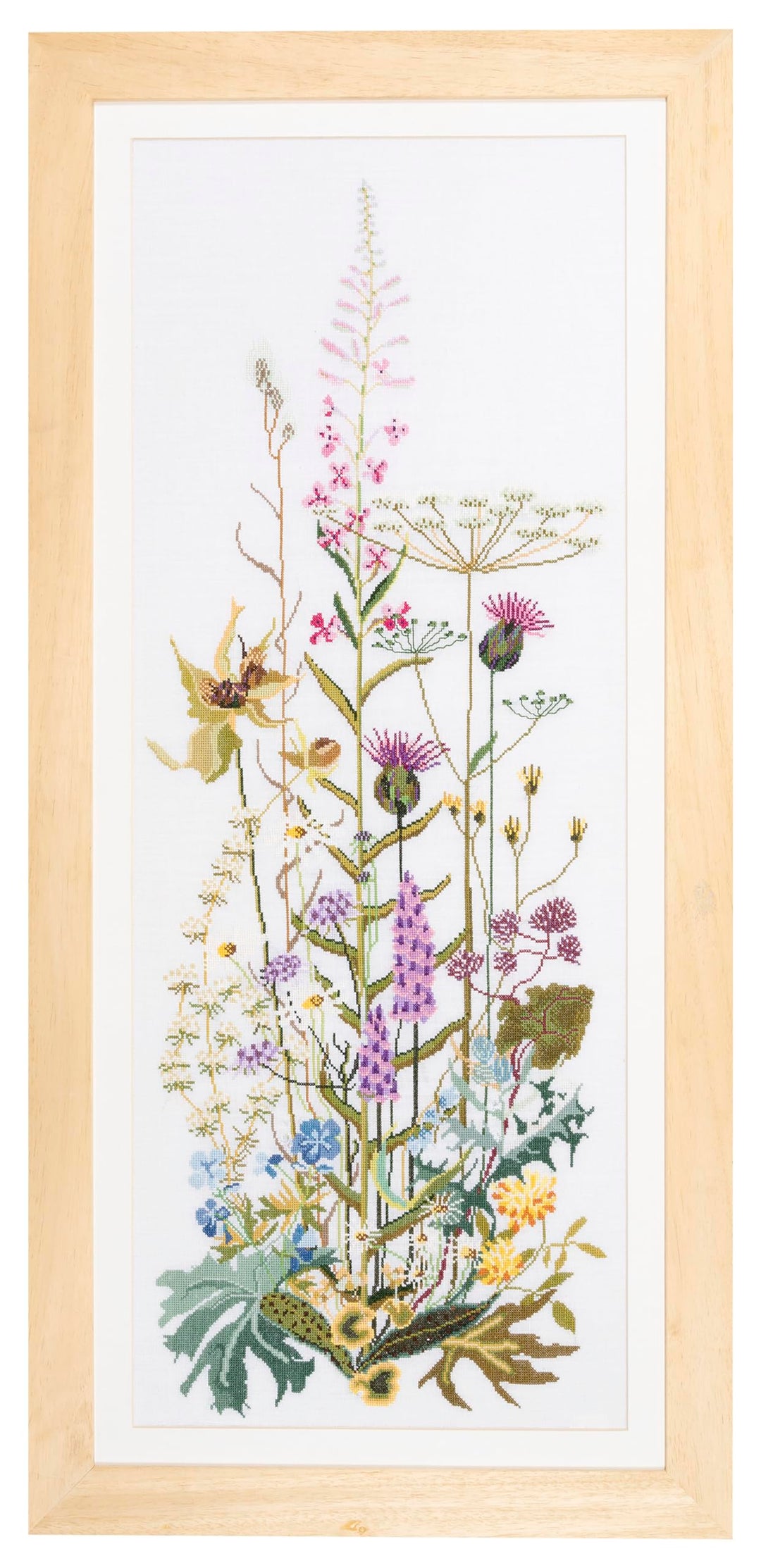 Thea Gouverneur - Kreuzstich-Set - Wildblumen - Leinen - 32 Count - Für Erwachsene - 821 45x110cm Wi