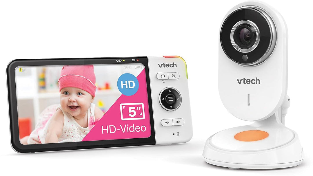 VTech Babymonitor VM818 HD – Video-Babyphone mit Weitwinkelkamera – HD-Video, klarer Sound, 5" LCD-F