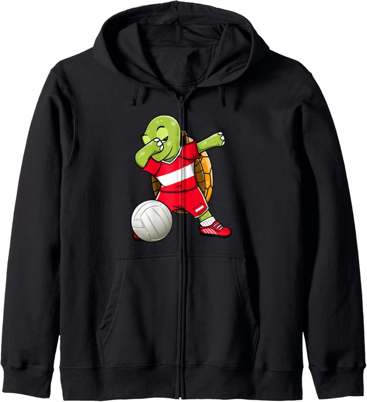 Dabbing Schildkröte Österreich Volleyball Mannschaft Sport Kapuzenjacke