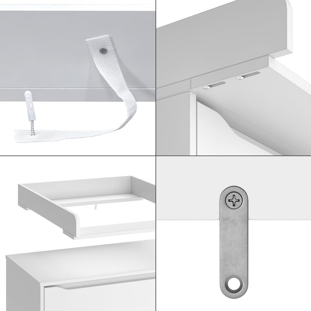 Vicco Wickelaufsatz ''Wicko'', Wickeltischaufsatz, Weiss, 60 x 76 cm 60 cm, 60 cm