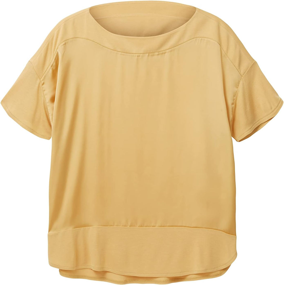 TOM TAILOR Damen Satin Blusen T-Shirt XL 31648 - Fawn Beige, XL 31648 - Fawn Beige