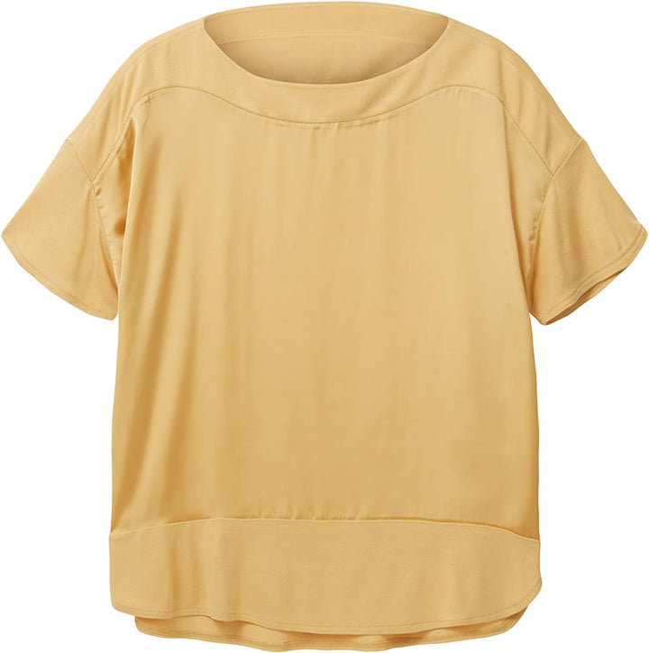 TOM TAILOR Damen Satin Blusen T-Shirt XL 31648 - Fawn Beige, XL 31648 - Fawn Beige