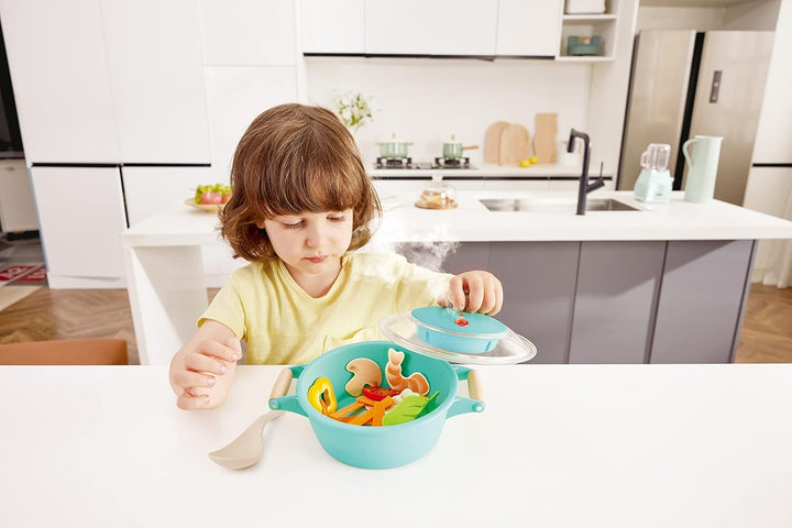 Hape Kleiner Küchenchef Dampfgarer - Küchenzubehör und Kochspielzeug, Dampfgarer mit realistischem S